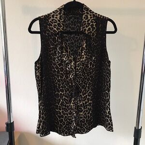 Dana Buchman cheetah Print Sleeveless Blouse Size 8